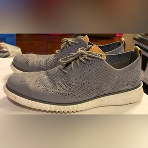Cole Haan Men’s 8.5 Zerogrande Stitchlite wingtip oxfords grey knit